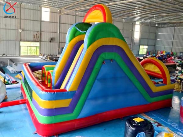 Factory Inflatble Colorful Bouncy House With Double Slides Combo Jumping Castle
