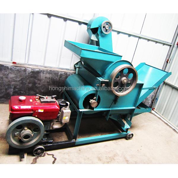 1000-1200kg/h Fiber Decorticating Machine , Diesel Castor Beans Peeling Machine