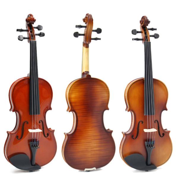 Tengling FLV2113 Full Size Flamed Solid Wood Violin Handmade for Beginner Spruce wood production, because of its softer