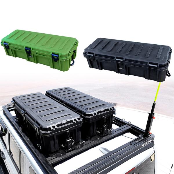 110L Car Waterproof Tool Box Heavy Duty and Special Bracket for JEEP Roof Rack