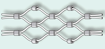 Malla inoxidable de la cuerda de alambre de acero del diamante 60*60m m de Inoxidable