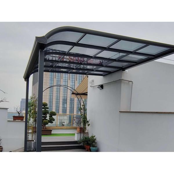 Weather Resistant DIY Polycarbonate Awning For Sleek Modern Sun Rain Protection Grey Solid Sheet Roofing And UV Protection