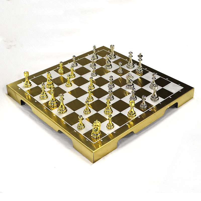 Customizable Logo High-grade Zinc Alloy Eco-Friendly Metal Chess Set for Chess Game Competition