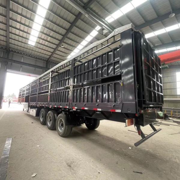 Supply Fence Side Wall Semi Cargo Trailer Customized 3 Axle Stake Fence Trailer