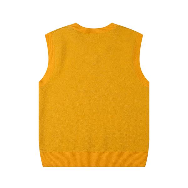 Men's Sunflower Custom V-neck Pullovers Sweater Knitted Vest Sleeveless Jacquard Jumpers
