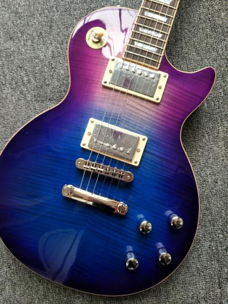 Human Free shipping Tiger stripes standard model Electric Guitar LP guitar Multicolor