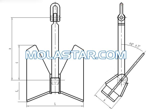 Molastar Stainless Steel Marine Pool TW Anchor For Marine High Holding Power Anchor