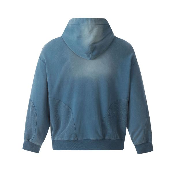 Men's Distressed Acid Wash Zip Up Hoodie in Custom Tie Dye Design for Streetwear