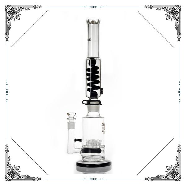  18.5'' Tall Glass Smoking Freezable Glycerin Coil Bongs Sprinkler Perc
