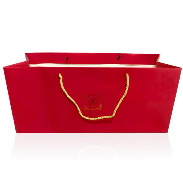 Red Gift Bags With Handles 18×13×7cm Recycled Paper Merchandise Bags