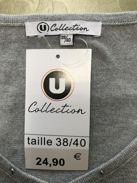 V Neck Woman's Casual Sweaters White Grey 84% Viscose 16% Polyamide