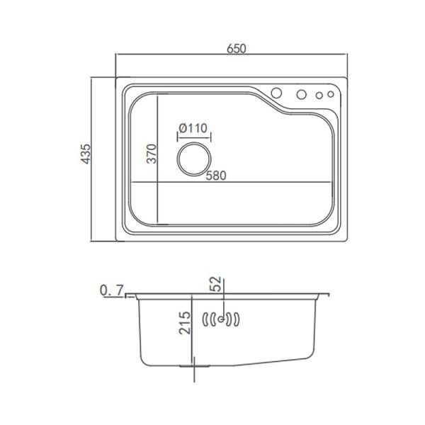 Кухонная раковина нержавеющей стали AG5515 SUS304, раковина Undermount шара прямоугольника одиночная