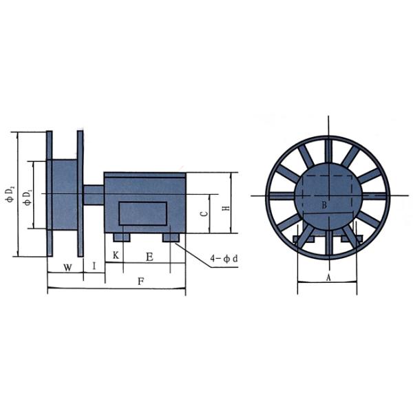 Tambor magnético Crane Steel Cable Reel porta del carrete de cable del acoplador 10KW