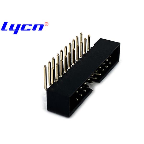 Right Angle Box Header Connector 2.54mm Phosphor Bronze LCP 30％ GF UL94V-0