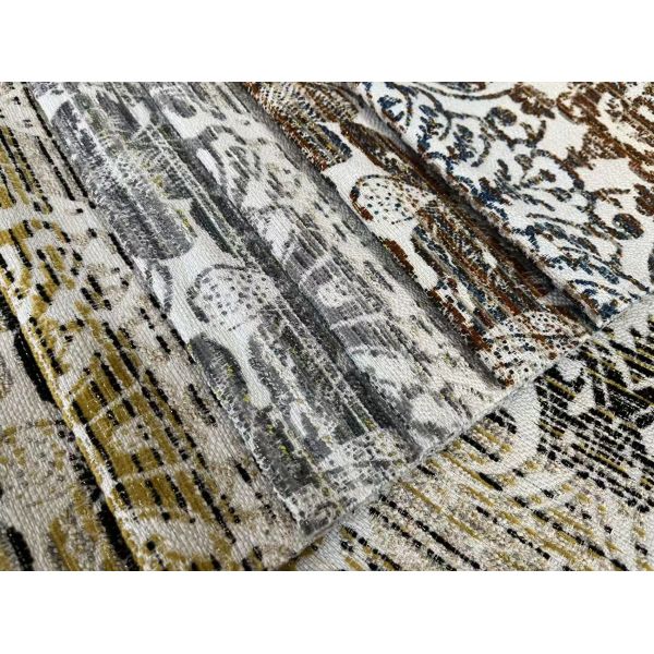 Golden Woven Jacquard Fabric For Sofa 430GSM Woven Sofa Fabric With Luxury Golden