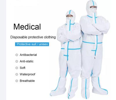 Anti Virus L 165cm White Disposable Overalls