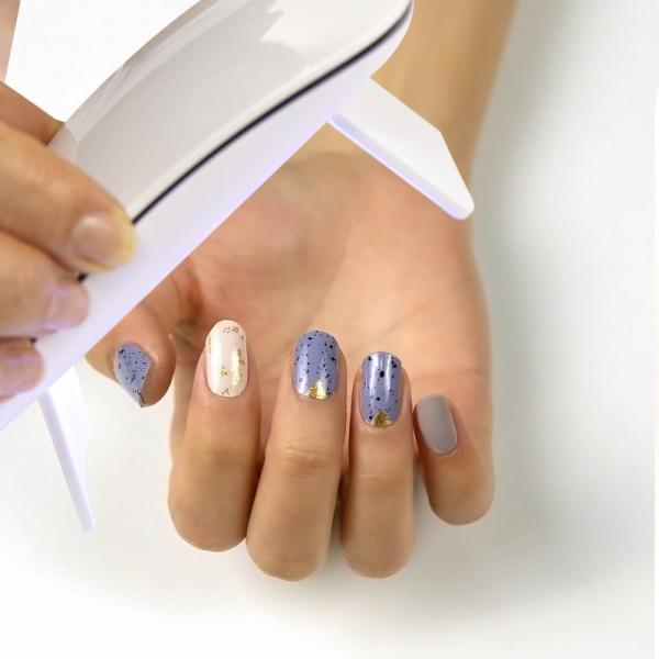 New nail designs OEM 3D semi-cured nail wrap gel nail sticker cure by lamp gel