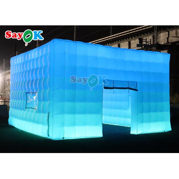 Custom Portable Black Inflatable Cube Tent Nightclub Party Bar Tent With Led Lighting Inflatable Lawn Tent