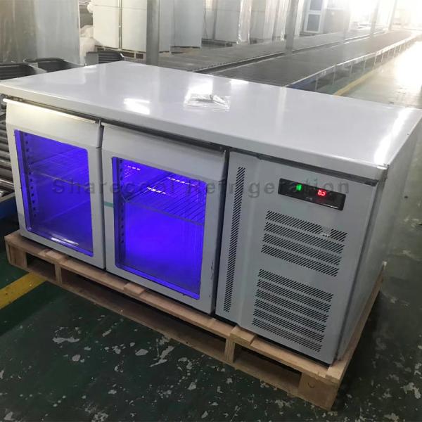 110V 60Hz Commercial Undercounter Freezer Double Glass Door For Restaurant