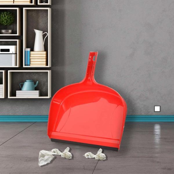 Clip On Heavy Duty Dustpan Blue Plastic Easy Grip Rubber Edge Detailed Sweeping Debris