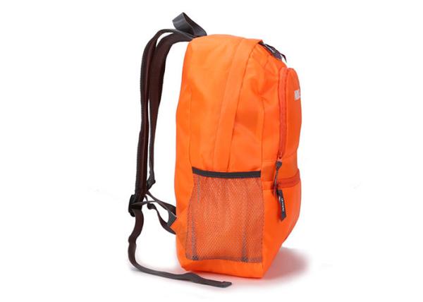 Orange 300D Polyester Backpack Foldable Laptop Backpack With Zipper Front