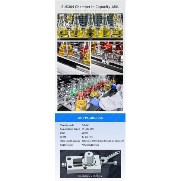 Non-Refrigerated Orbital Laboratory Incubator Shaker ST-206 with Pull Out Platform