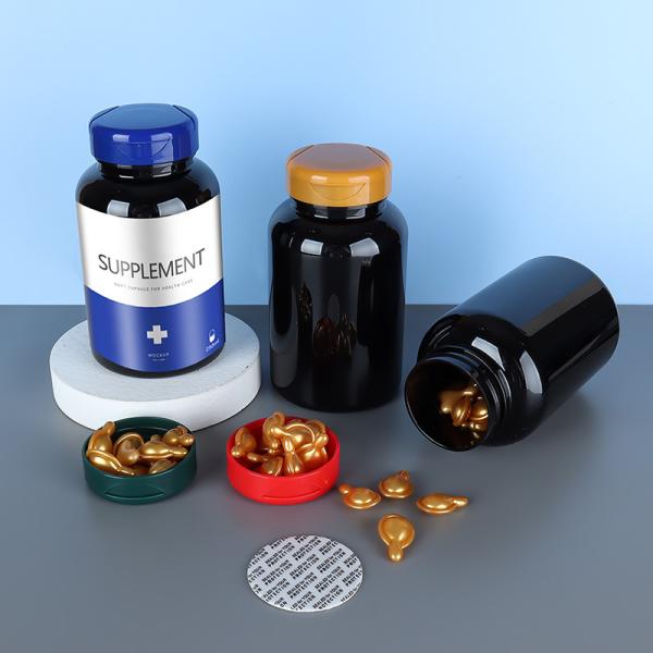 Empty Labels 200ml 300ml PET Pill Organizer Bottle for Pharmacy Pharmaceutical Plastic Vitamin Capsule Container Packaging