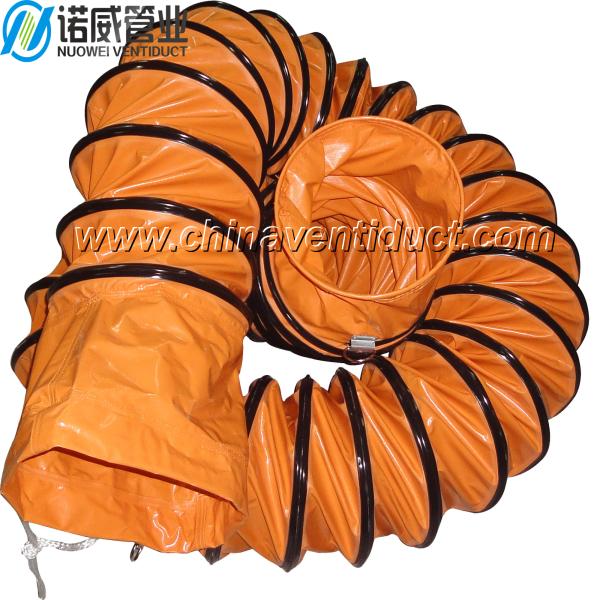 flexible air ducts,100mm-1500mm,main color is oranged