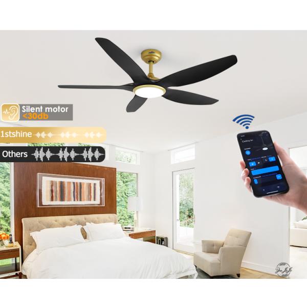 Melhore seu espaço de vida com ventilador de teto LED de 60 polegadas e iluminação dimmable de três cores