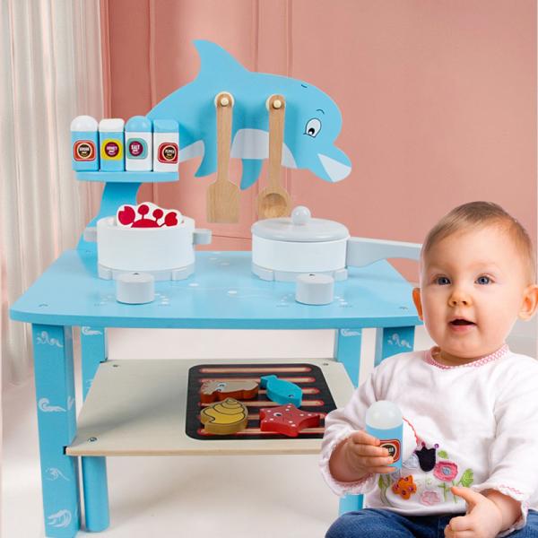 Wooden Dolphin Dining Stove Cartoon Animal Simulation Barbecue