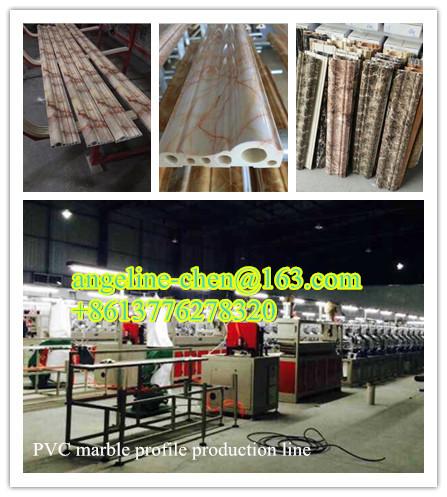 Plastic PVC imitation marble profiles,doorframes, skirting extrusion machine production line
