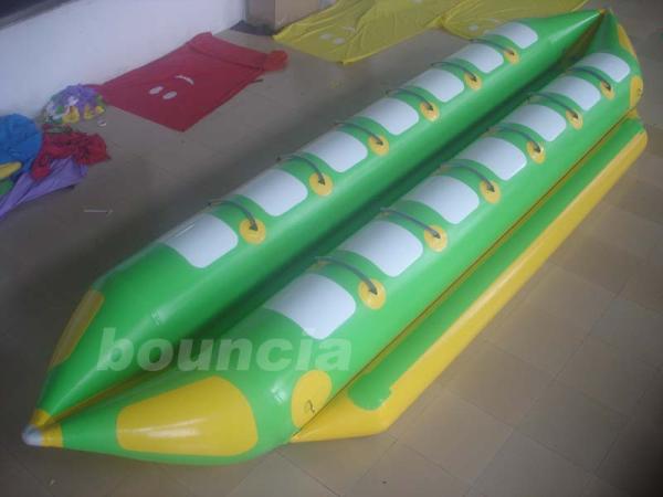 Double Lanes Inflatable Banana Boat With Reinforced Strips For Adult