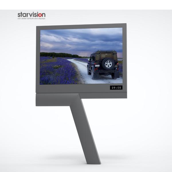 Outdoor Pole Mount Anti Corrosive City Light Boards With Digital Clock