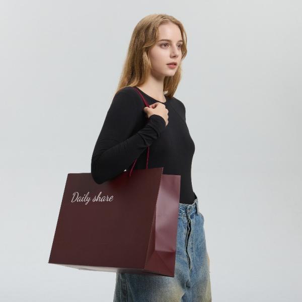 Custom Elegant Large Paper Shopping Bags Dresses Personalized Logo Design Recycled Fashion Bulk Luxury Branded Carry Bags For Stores
