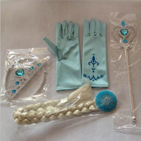 Frozen series princess short sleeve girl's 100% cotton lining sequins  cosplay dress with long cloak
