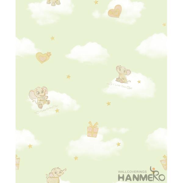 Elephant Cartoon Household Children Room Wallpaper PVC Wallcovering Chinese Factory Modern