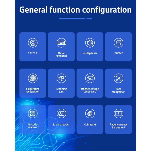 22 Inch ID Card Reader A4 Printer QR Code Scanner Self Service Kiosk for Hospital