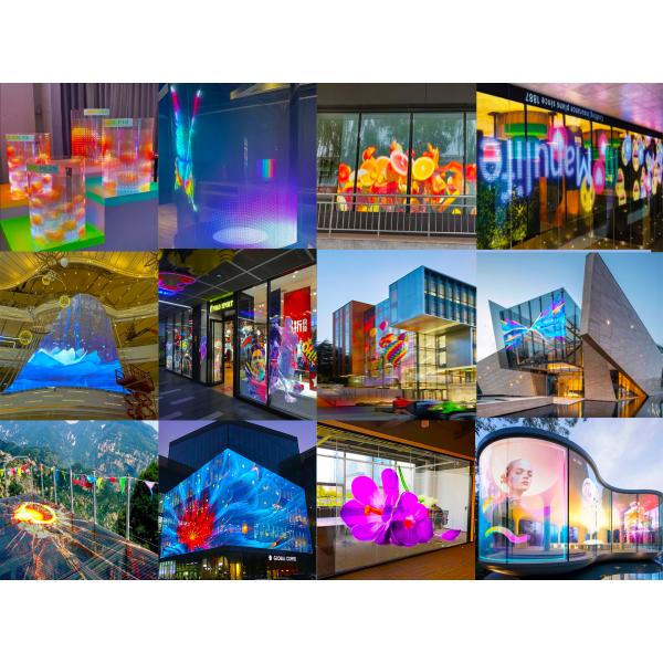 Indoor Full Color  Flexible Transparent LED Film Screen Indoor P6 Transparent Film LED Display Screen