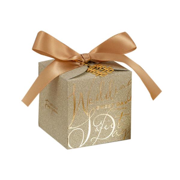 Wholesale Luxury Gold and Silver Card Logo Food Packaging Box Custom Color Wedding Candy Chocolate