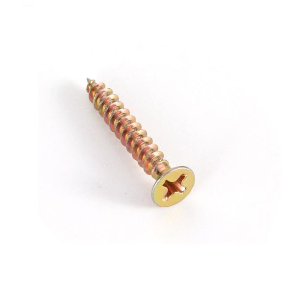 INCH Steel Countersunk Head Self Tapping Yellow Zinc Wood Chip Board Screw Direct Supply