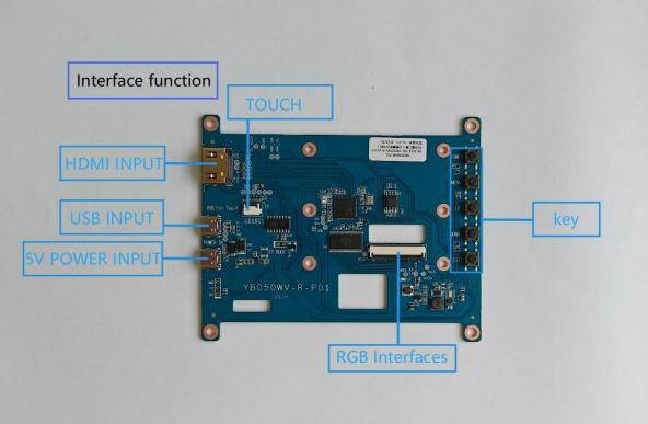 5 Inch RGB Interface LCD Driver Board With 5V DC Type C Input HDMI Signal Input