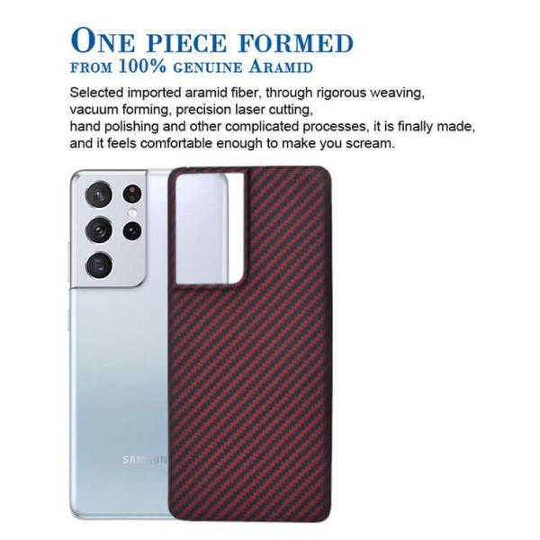 Случай телефона волокна Aramid в случай волокна углерода Samsung S21 ультра