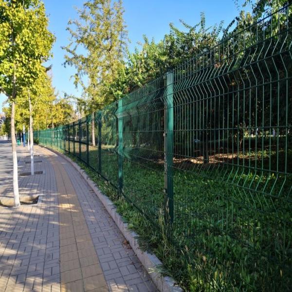 PVC Coated 3D Curved Fence with 50x100mm Mesh and 2m Height Anti-Climbing Welded Wire Mesh Fence
