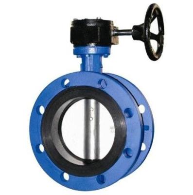 4 Inch Resilient Seated Butterfly Valves With Worm Gear / Double Flanged Butterfly Valve