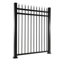 Industrial Metal Black Iron Garden Fence Panel Outdoor Rail Galvanized Steel Picket Fence Panel For Country
