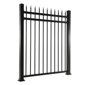 Industrial Metal Black Iron Garden Fence Panel Outdoor Rail Galvanized Steel