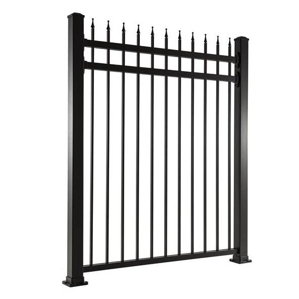 Industrial Metal Black Iron Garden Fence Panel Outdoor Rail Galvanized Steel Picket Fence Panel For Country
