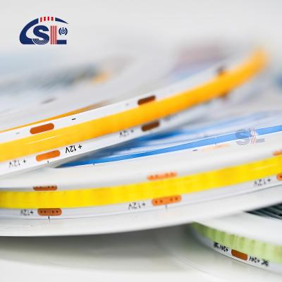 Alta luminosidade COB LED Strip Light CE RoHs IP20 8mm Largura 12V 24V 4000K Nature Lighting Strip