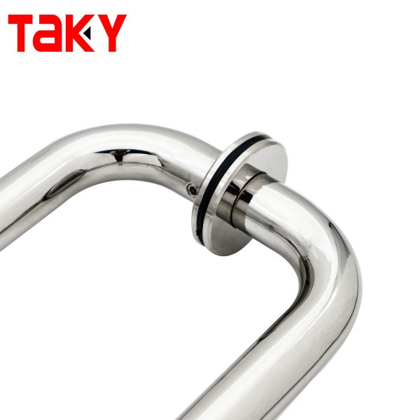 Stainless Steel C-shaped Mirror Surface Bathroom Shower Door Pull Handle Glass Door Tubular Handles