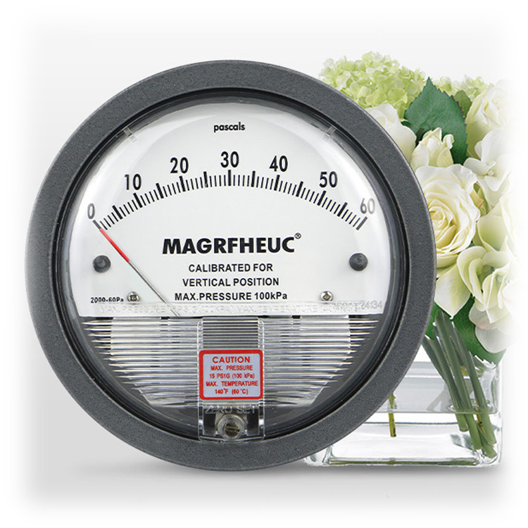Yueqing Aluminum Shell Micro Differential Manometer Pressure Gauge with ±4% Precision